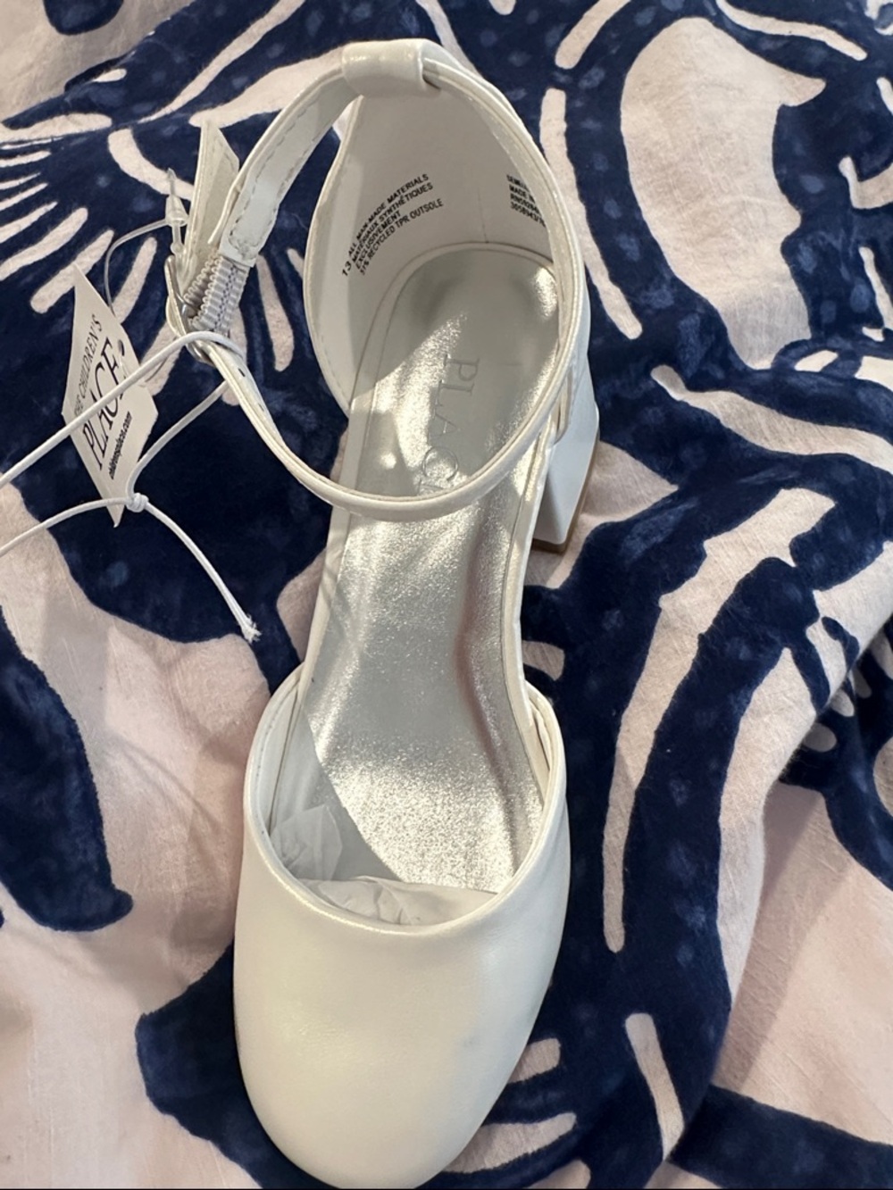 The Children's Place White Ankle-Strap Block Heel Pumps